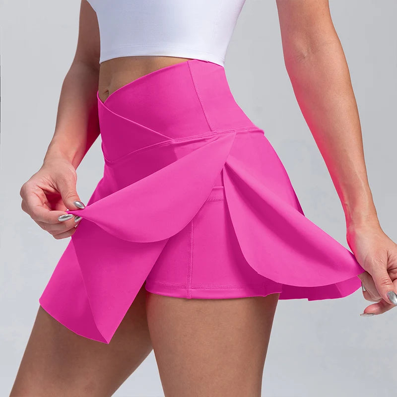 Saia de tênis plissada com bolsos