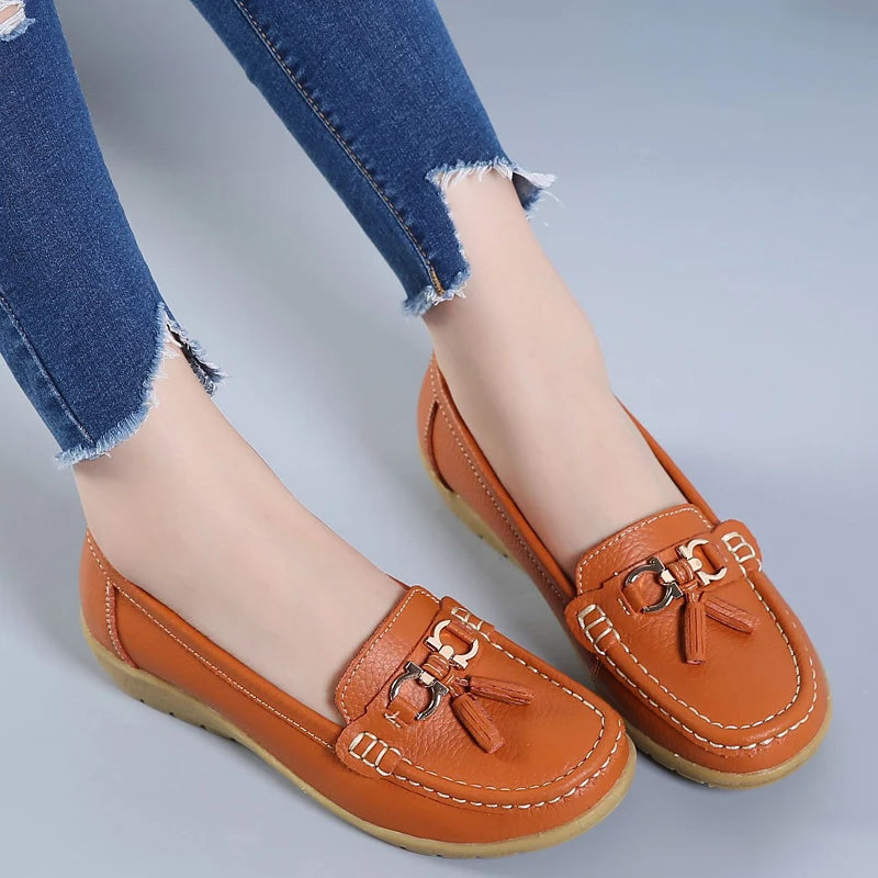 Sapatos deslizantes em mocassins para balé