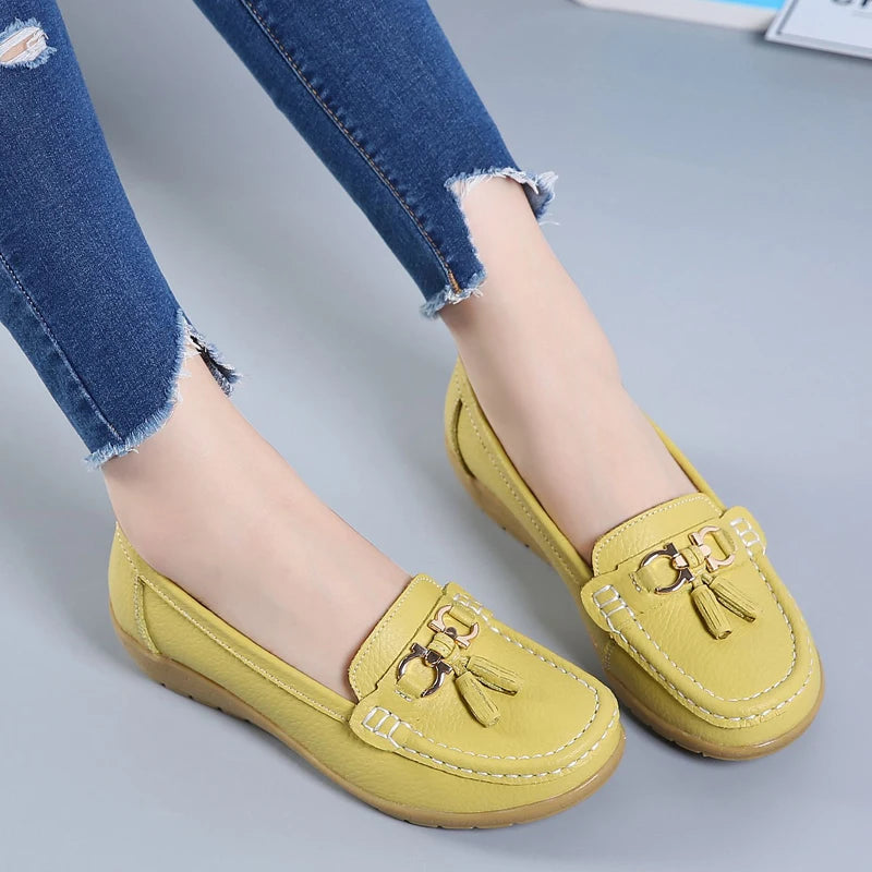Sapatos deslizantes em mocassins para balé