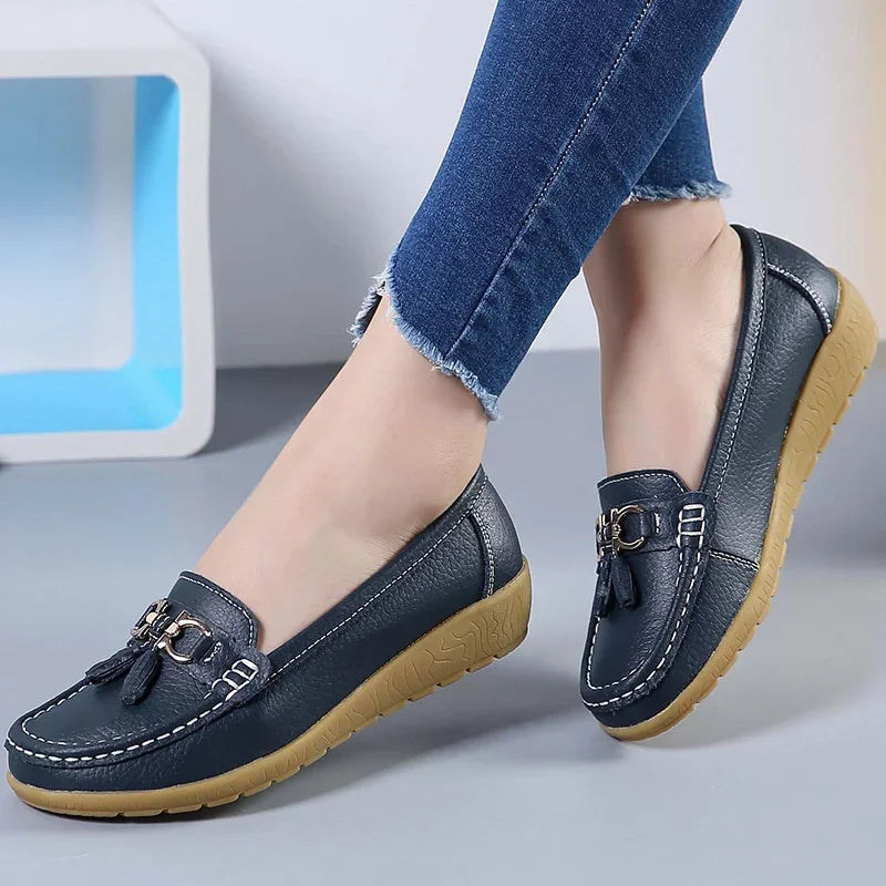 Sapatos deslizantes em mocassins para balé