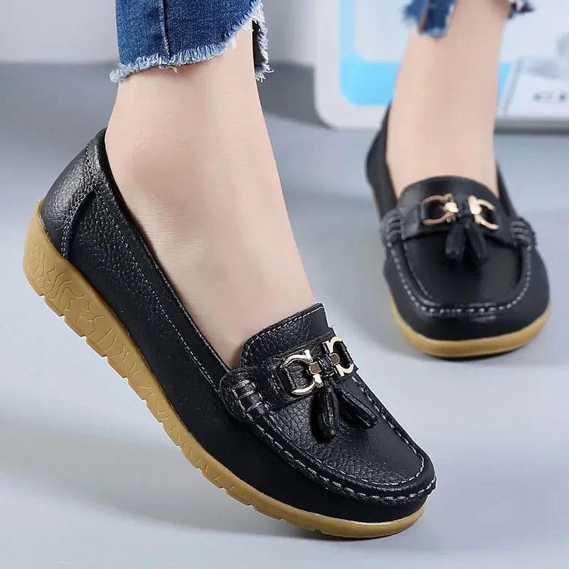 Sapatos deslizantes em mocassins para balé