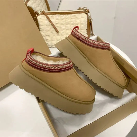 Snow Boots  Chunky Platform Plush Ankle